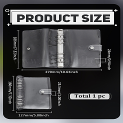 1 funda para carpeta A6 de PVC transparente con 6 anillas&nbsp;AJEW-LP0003-15