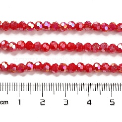 不透明ガラスビーズスタンド  ABカラー  ファセット（32ファセット）  ラウンド  クリムゾン  4.5x4mm  穴：1mm  約87~93個/連  32~33cm&nbsp;LS-EGLA-A035-P4mm-B16
