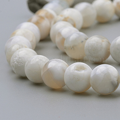 Naturelles feu crépitent agate perles brins&nbsp;X-G-S249-09-8mm