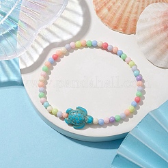 Strandschildkröte synthetische türkise Gliederarmbänder&nbsp;BJEW-JB10238-01