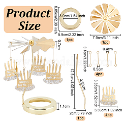 Вращающиеся подсвечники из нержавеющей стали для торта на день рождения DIY-WH0488-99