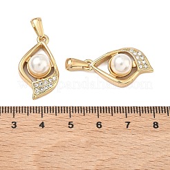 Colgantes de perlas de imitación de acero inoxidable 304 y plástico ABS&nbsp;STAS-C172-22G
