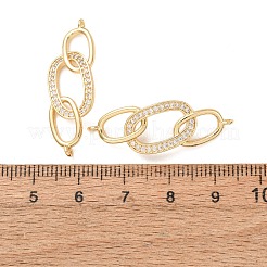 Verbindungsanhänger mit Mikropavé aus Messing mit durchsichtigen Zirkonia-Steinen&nbsp;CU-CBA4579-16G