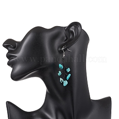 Серьги-подвески из хирургической нержавеющей стали 316 с бусинами из стеклянного стекла&nbsp;EJEW-TA00774-02