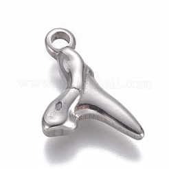 変色しにくい304ステンレススチールペンダント  ステンレス鋼色  17x11x3mm  穴：2mm&nbsp;X-STAS-E474-36