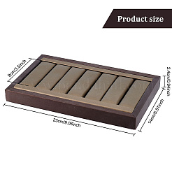 Vassoi espositori per anelli in legno rivestiti in pelle sintetica spazzolata a 6 slot&nbsp;ODIS-WH0034-09