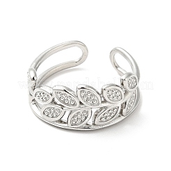 Некорневой лист из нержавеющей стали 304 открытый манжетный перстень для женщин&nbsp;RJEW-I085-25P