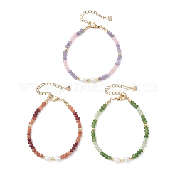 Браслеты из натурального окрашенного малайзийского нефрита и натурального культивированного пресноводного жемчуга для женщин&nbsp;BJEW-JB13154