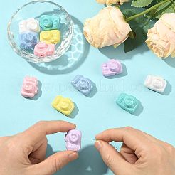 12шт 6 цвета непрозрачные акриловые бусины&nbsp;MACR-FS0002-32