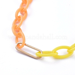 Персонализированные двухцветные ожерелья-цепочки из абс-пластика&nbsp;X-NJEW-JN02825-02