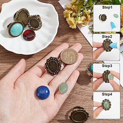 Bausatz zum Selbermachen von Edelstein-Fingerringen&nbsp;DIY-SC0022-49
