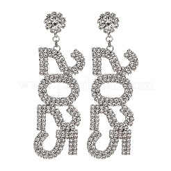 Латунь горный хрусталь серьги&nbsp;EJEW-Q012-01P