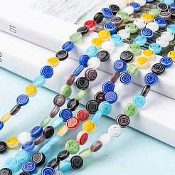 Piatto tondo perle di vetro fatto a mano millefiori&nbsp;X-LK-R004-51