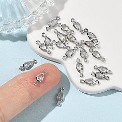 Messing Pavé klar Zirkonia Tropfen Verbinder Charms&nbsp;XGRQ2O189-449P
