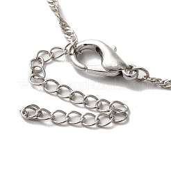 Collana pendente cuore in resina con catene singapore&nbsp;NJEW-C003-01C