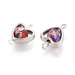 Подвески-соединители из полимерной глины в форме сердца и рамки CCB&nbsp;CLAY-T022-25M-A