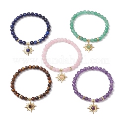 Природных драгоценных камней из бисера браслеты простирания BJEW-JB11439