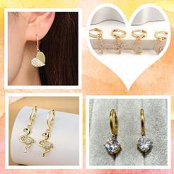 20 шт. латунная фурнитура для сережек-колец KK-BBC0014-57