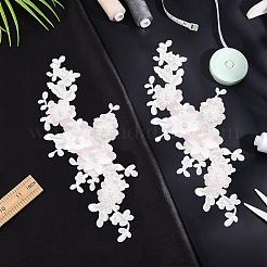 Computergesteuerte gestickte Applikationen aus Polyester mit Blumenmuster&nbsp;DIY-WH0387-36B