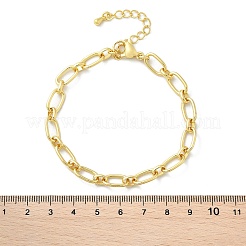 Латунные овальные звенья цепи браслеты для женщин мужчин BJEW-K273-15G