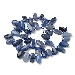 Природные голубые авантюрин бисером пряди&nbsp;G-P604-A18-01