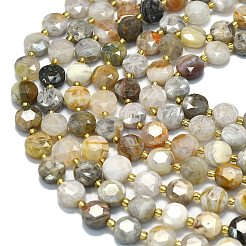 Природные бамбуковых листьев агат бисер нитей&nbsp;G-C116-A91-01