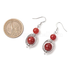 3 пара сережек-подвесок из натурального черного оникса EJEW-JE06384