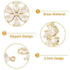 4 шт. 4 стиля подвесок-коннекторов из стекла K9 и кубического циркония&nbsp;FIND-YW0011-98