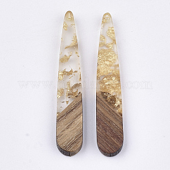 Pendentifs en résine transparente et bois de noyer&nbsp;RESI-TAG0001-04