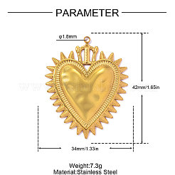 Pendenti in acciaio inossidabile 304 martellato&nbsp;STAS-OY016-29G