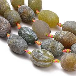 Chapelets de perle en agate naturelle patinée&nbsp;G-A321-M02-01