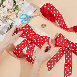 Лента из полиэстера в крупный горошек OCOR-WH0112-002A