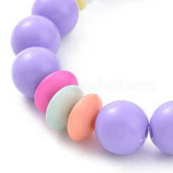 Эластичные браслеты из непрозрачных акриловых бусин круглой и круглой формы BJEW-JB09099