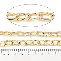 酸化アルミニウムキューバチェーン  溶接されていない  スプールで  ゴールドカラー  14.5x9x2mm  約65.62フィート（20m）/ロール&nbsp;CHA-D001-06G