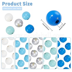 150 шт. 5-х цветные деревянные европейские бусины WOOD-GL0001-19