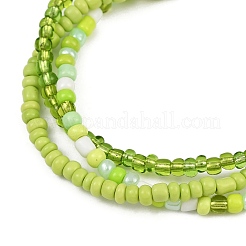 3 bracelet multi-brins en perles de verre de 3 couleurs pour femmes&nbsp;BJEW-JB12052