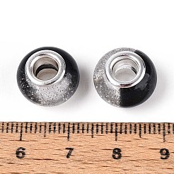 Прозрачные европейские бусины-рондель из смолы&nbsp;RESI-N044-02A