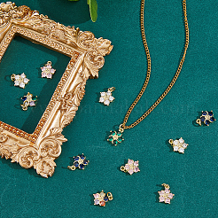 10шт латунные прозрачные подвески из кубического циркония ZIRC-HS0001-19