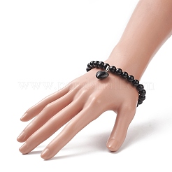 Braccialetti di perline ossidiana naturale&nbsp;BJEW-JB09039-03