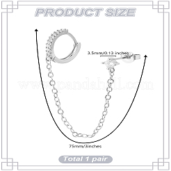 1 пара серег-гвоздиков из латуни с микропаве из прозрачных кубических цирконий для женщин&nbsp;EJEW-LP0001-48P