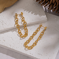 Серьги-гвоздики с цепочкой из нержавеющей стали 304 и кисточкой&nbsp;GP6296