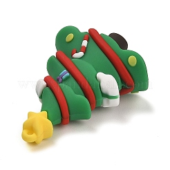 クリスマスPVCビッグペンダント  クリスマスツリー  59x40.5x23.5mm  穴：2mm&nbsp;KY-D018-01I