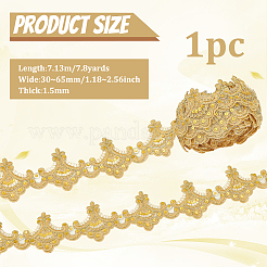 7.8 ярд полиэстеровой кружевной отделки с цветочной вышивкой DIY-FG0004-91