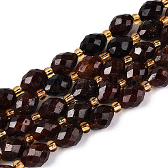 Натуральный оранжевый гранатовый бисер пряди G-N342-35-8x6-05