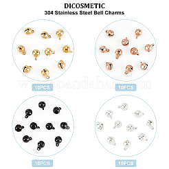 40 breloque cloche en acier inoxydable 304 avec placage ionique (IP) 4 couleurs&nbsp;STAS-DC0009-35
