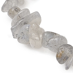 天然ラブラドライトチップビーズストレッチブレスレット（男女兼用）  内径：1-7/8インチ（4.8cm）&nbsp;BJEW-JB12086-01