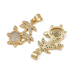 Pendentifs avec zircon cubiques à micro-pavés en laiton&nbsp;KK-I358-064G-05