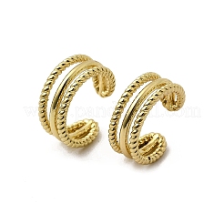 Тройные серьги-каффы в форме буквы С из латуни EJEW-L261-018G