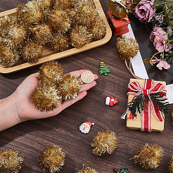 32 palla di pompon in pelliccia sintetica con paillettes morbide&nbsp;DIY-SC0033-96A