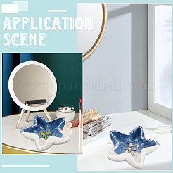 Керамическая тарелка для украшений с морской тематикой AJEW-WH20064-37C